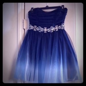 Ombre blue prom dress